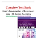 EGAN’S FUNDAMENTALS OF RESPIRATORY CARE 12TH EDITION BY KACMAREK TEST BANK