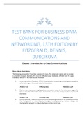 Test bank for Business Data Communications and Networking 13th Edition FitzGerald, Dennis, Durcikova complete chapters