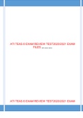 ATI TEAS 6 EXAM REVIEW TEST EXAM FILES LATEST UPDATE GRADED A+