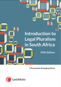 Introduction to Legal Pluralism in South Africa 6th Ed by Jan Christoffel Bekker (Author) , Christa Rautenbach (Author) , Nazeem Muhammad Ismail Goolam (Author) Publisher: LexisNexis South Africa