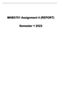 MNB3701 ASSIGNMENT NO.4 REPORT ASSIGNMENT 2023 (DUE DATE: 24 APRIL 2023)