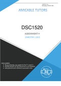 DSC1520 ASSIGNMENT 4 SEMESTER 1 2023