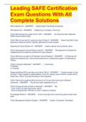 Leading SAFE Certification Exam Questions With All Complete Solutions 