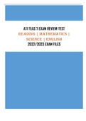 ATI TEAS 7 EXAM REVIEW TEST Reading | Mathematics |  Science | English 2022/2023 EXAM FILES V3