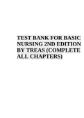 TEST BANK FOR BASIC NURSING 2ND EDITION BY TREAS