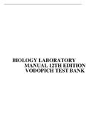 TEST BANK FOR BIOLOGY LABORATORY MANUAL 12TH EDITION VODOPICH 