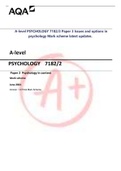  A-level PSYCHOLOGY 7182/3 Paper 3 Issues and options in psychology Mark scheme latest updates. 