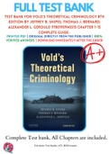 Test Bank For Vold's Theoretical Criminology 8th Edition By Jeffrey B. Snipes; Thomas J. Bernard; Alexander L. Gerould 9780190940515 Chapter 1-15 Complete Guide .