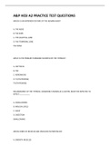 A&P HESI A2 Practice Test Questions with Correct Answers