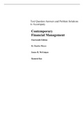 Contemporary Financial Management, 14e Charles Moyer, James McGuigan, Ramesh Rao (Solution Manual with Test Bank)	
