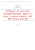 TEST BANK FOR MATERNAL-NEWBORN NURSING THECRITICAL COMPONENTS OF NURSING CARE