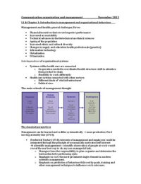 COM summary Management and organisational behaviour Bloisi