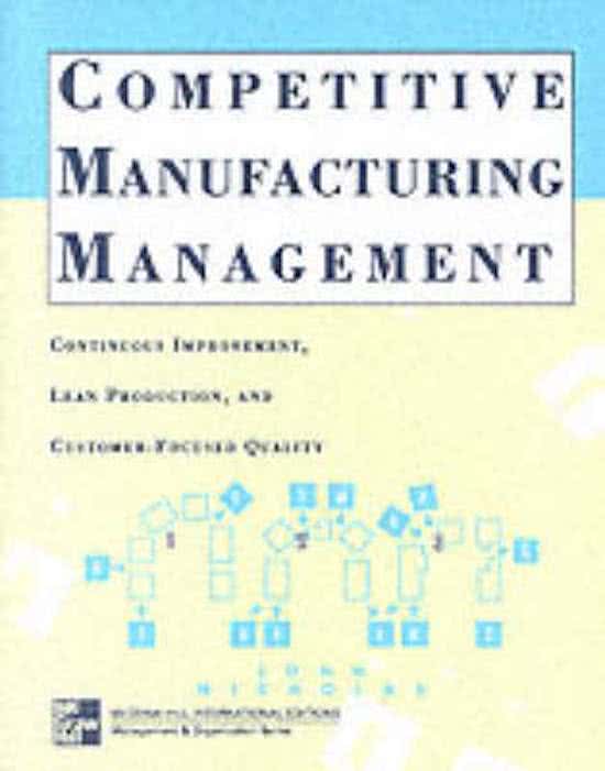 Competitive Manufacturing Management