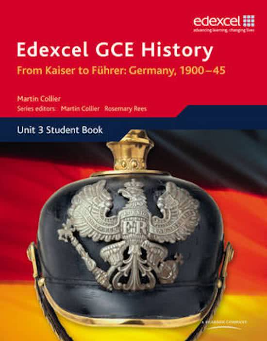 A* marked essays for A2 History Unit 3, Option D - From Kaiser to Fuhrer