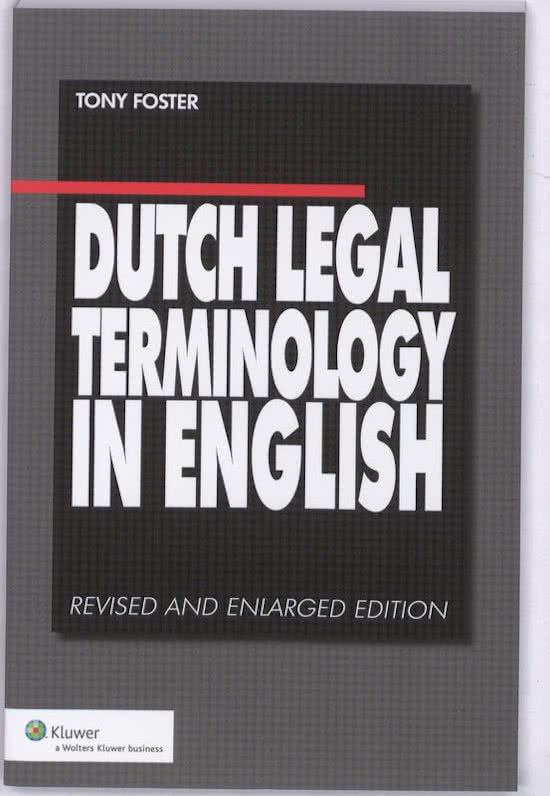 Dutch Legal Terminology in English