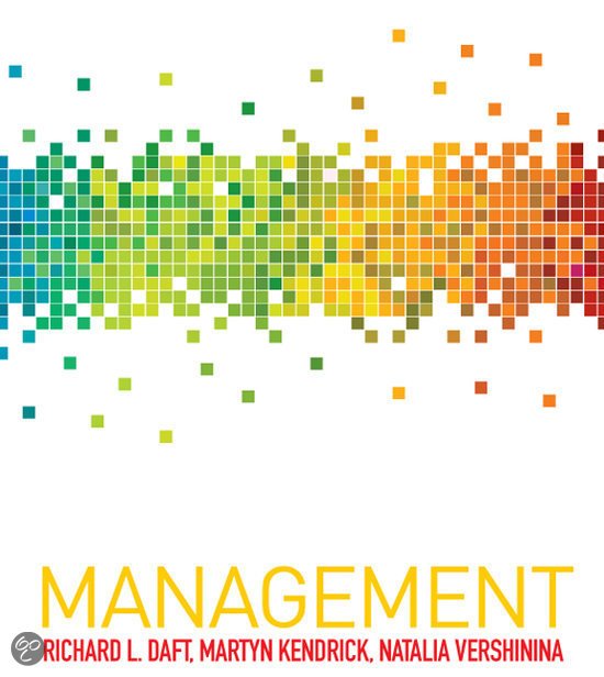 Management (T1) by Richard L. Daft Chapter 1+2+3+6+7+8 everything to pass your first MNO exam