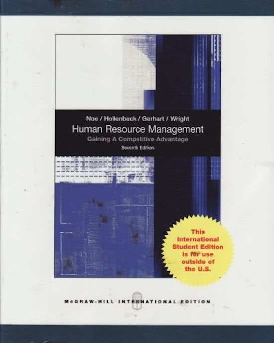 Noe, Hollenbeck, Gerhart & Wright: Human Resource Management (hfdst 1, 2, 4, 5, 6, & 16)