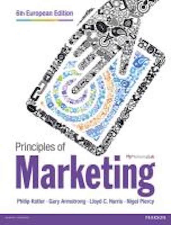 Book: Philip Kotler - Principles of Marketing, European edition, summary Q2