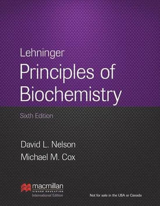 Summary chapter 1-3 from Lehninger (biochemistry)