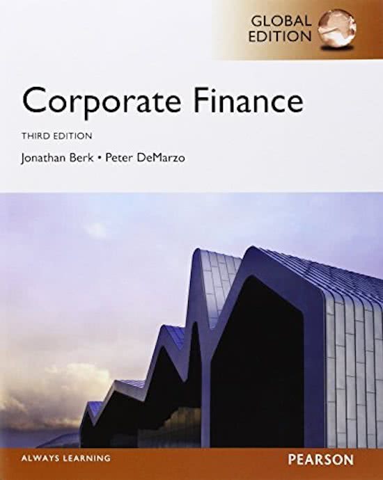TESTBANK- CORPORATE FINANCE 5TH CANADIAN EDITION TESTBANK- COMPLETE AND UPDATED BERK TESTBANK- NEWEST VERSION