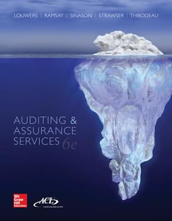 Auditing _ Assurance Services, Louwers - Complete Test test bank - exam questions - quizzes (updated 2022)