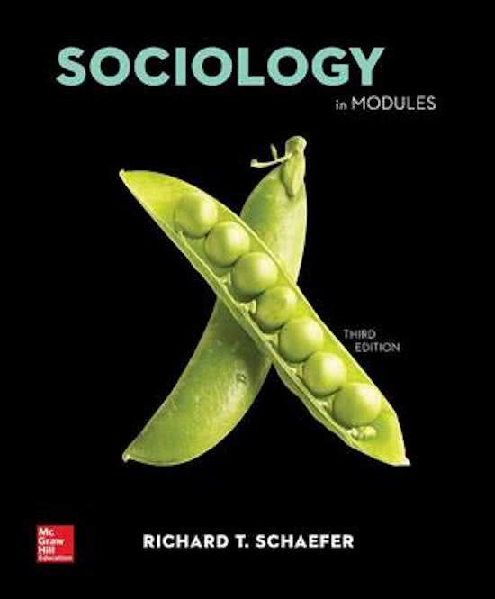 Test Bank For Sociology in Modules, 6th Edition By Richard T. Schaefer Chapter 1-18