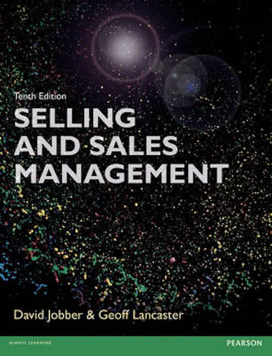Summary of Selling and Salesmanagement (For BSc. IE students)